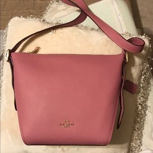 Small Pink Coach Leather Crossbody bag